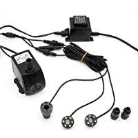 Forever Speed 1500L-H Bomba para fuente con 3 x blanco set de iluminación LED Anillo SP3 para fuente piedra